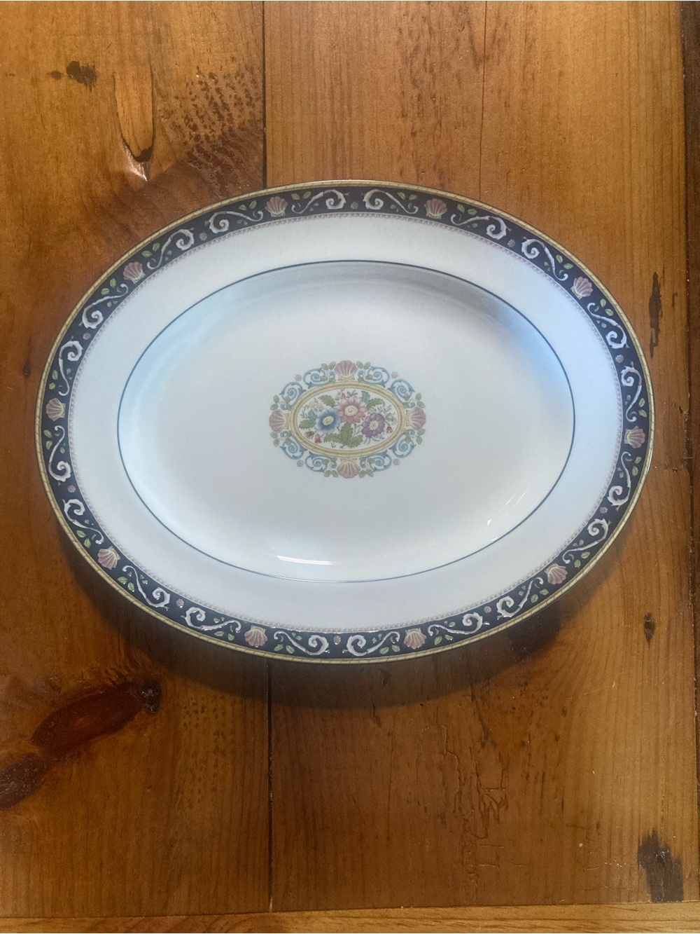 Wedgwood | Runnymede Blue 14” Oval Serving Platter